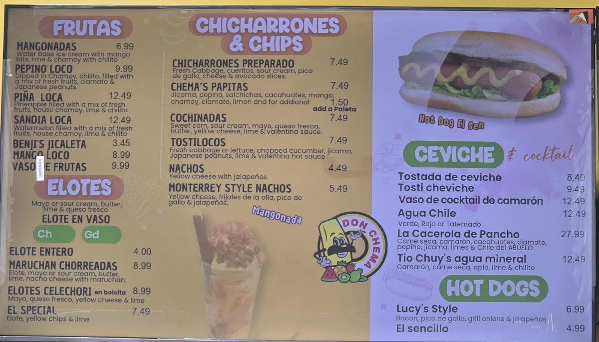 DON CHEMA FRUTERIA menu