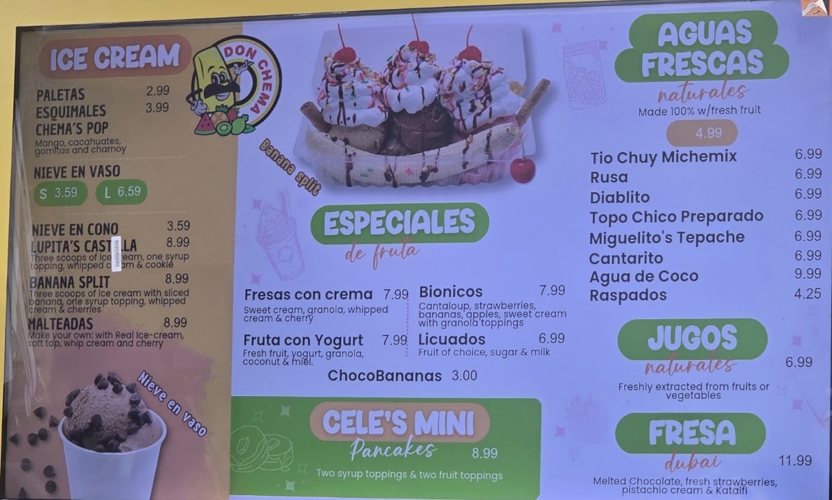 DON CHEMA FRUTERIA Menu 2