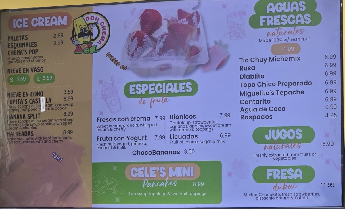 DON CHEMA FRUTERIA Menu 3