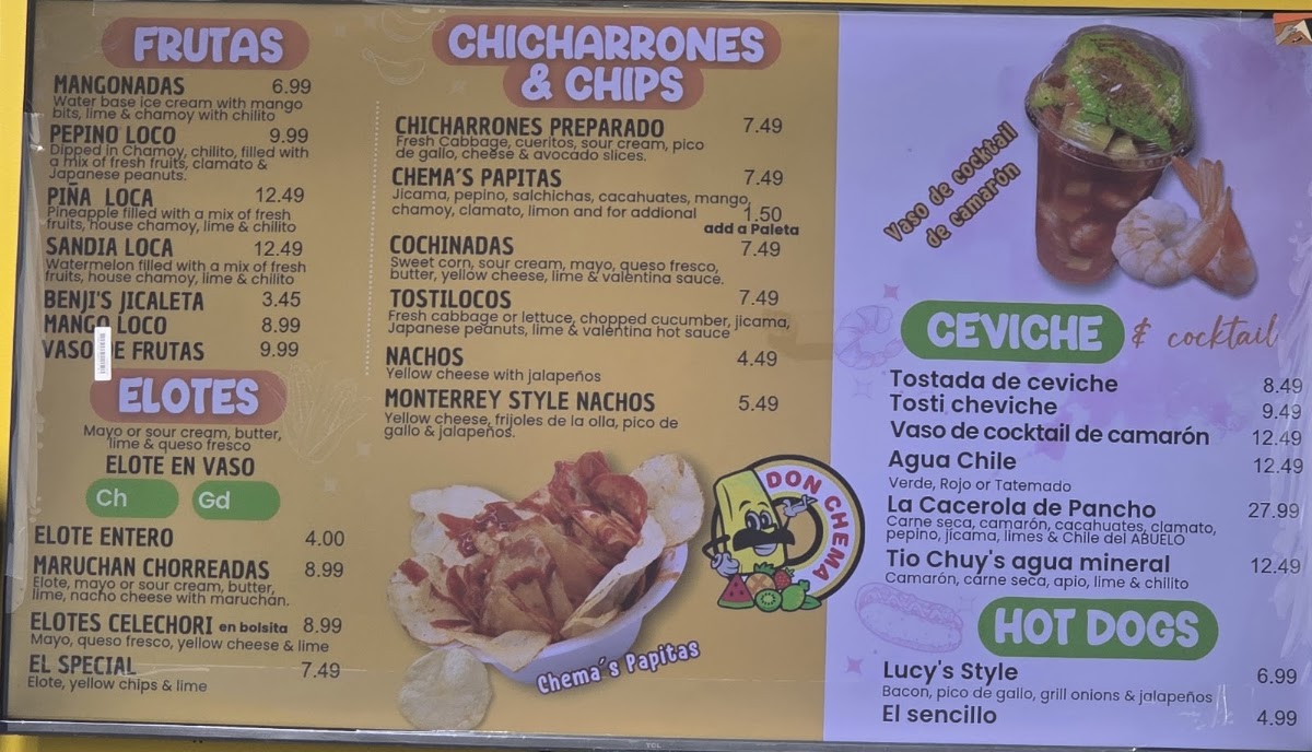 DON CHEMA FRUTERIA Menu 4